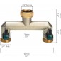 Grifo de jardín doble 3/4'' x 3/4'' vertical de latón con doble conexión y boquilla ideal para sistemas de riego Grifo de jardín doble 3/4'' x 3/4'' vertical de latón con doble conexión y boquilla ideal para sistemas de riego