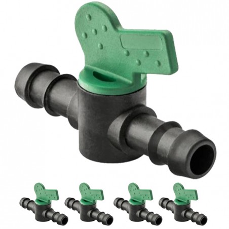 Lot de 20 robinets d'arrêt pour irrigation goutte à goutte de 16 mm