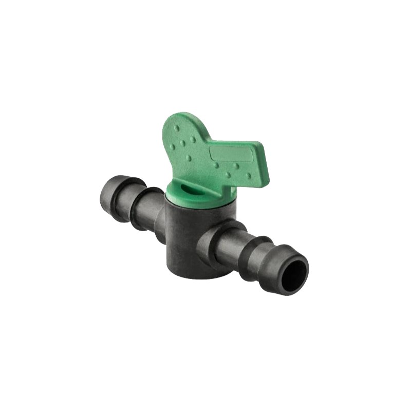 Vanne cannelé 16mm pour tuyau goutte à goutte. Soupape d'arrêt pour l'irrigation goutte à goutte Vanne cannelé 16mm pour tuyau goutte à goutte. Soupape d'arrêt pour l'irrigation goutte à goutte