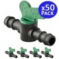 Lot de 50 Vanne Commutation d'Irrigation, Robinet d'arrosage goutte à goutte 16mm, valve 16 mm Lot de 50 Vanne Commutation d'Irrigation, Robinet d'arrosage goutte à goutte 16mm, valve 16 mm