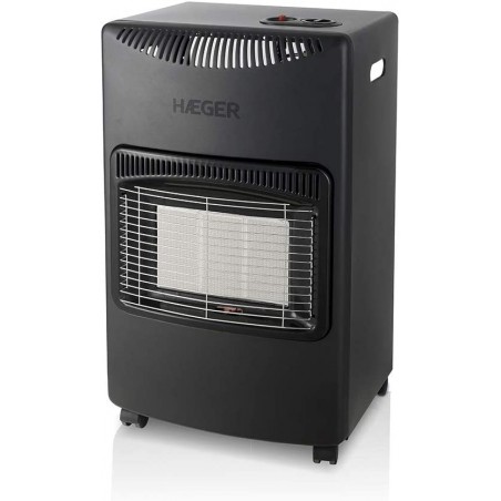 Estufa de Gas Butano y Propano Haeger, Cerámica, 4200W, 3 Niveles de potencia, Triple sistema de seguridad