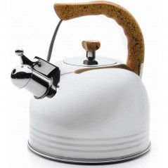 Chaleira com apito Lacor, aço inoxidável, prata - 2,5 litros