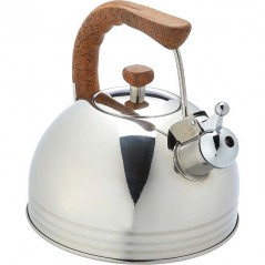 Chaleira com apito Lacor, aço inoxidável, prata - 4 litros