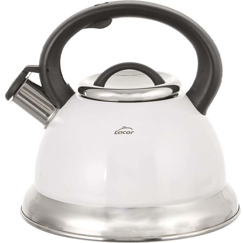 Chaleira com apito Lacor, branca - 2,5 litros Chaleira com apito Lacor, branca - 2,5 litros