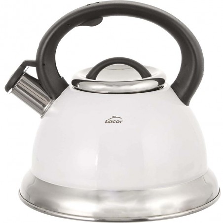 Chaleira com apito Lacor, branca - 2,5 litros
