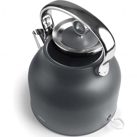 Bouilloire rétro Lacor, technologie STRIX, finition gris mat - 1,7 litre