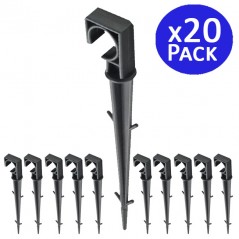 Pack 20 x Piqueta sujeta tubo goteo 16mm negra