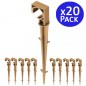 Lot de 20 Crampon de fixation plastique, Piquets de Fixation 16mm pour Ligne d'égouttement, tuyaux d'arrosage, marron Lot de 20 Crampon de fixation plastique, Piquets de Fixation 16mm pour Ligne d'égouttement, tuyaux d'arrosage, marron