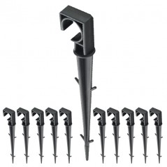Pack 10 x Piqueta sujeta tubo 16mm negra