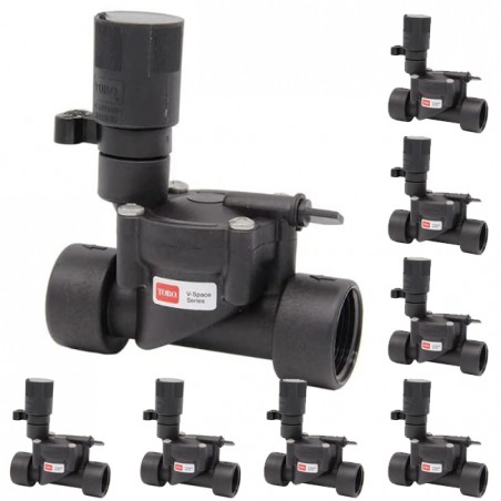 Pacote com 8 válvulas solenóides de irrigação Toro VSPACE, rosca fêmea de 3/4", 24 V, tamanho pequeno