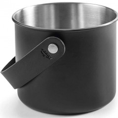 Seau à glace en acier inoxydable noir Moon - 1,5 litre.