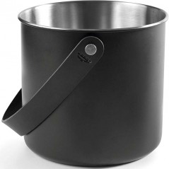 Balde de gelo de aço inoxidável Moon Black - 5,6 litros.