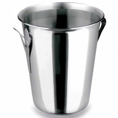 Refrigerador de garrafas tipo balde de gelo com alças soldadas, aço inoxidável, 4,25 litros.