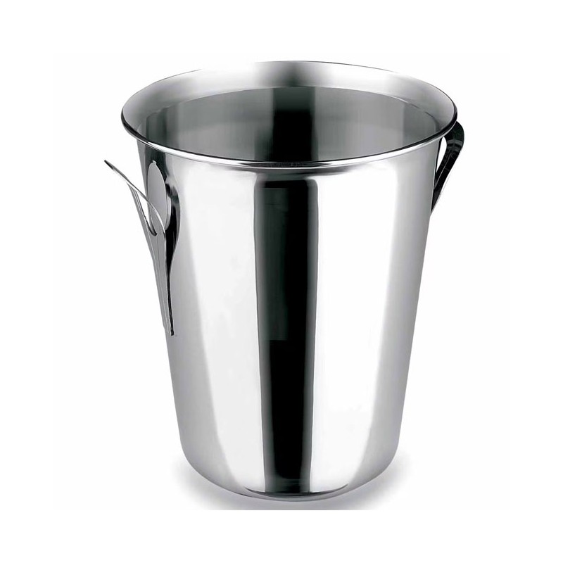 Refrigerador de garrafas tipo balde de gelo com alças soldadas, aço inoxidável, 4,25 litros.