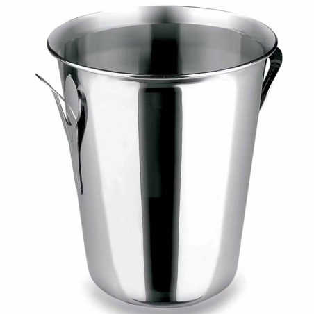 Refrigerador de garrafas tipo balde de gelo com alças soldadas, aço inoxidável, 4,25 litros.