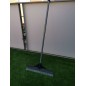 Spazzola per erba artificiale, manico telescopico, manico in acciaio, erba artificiale, rastrello, plastica