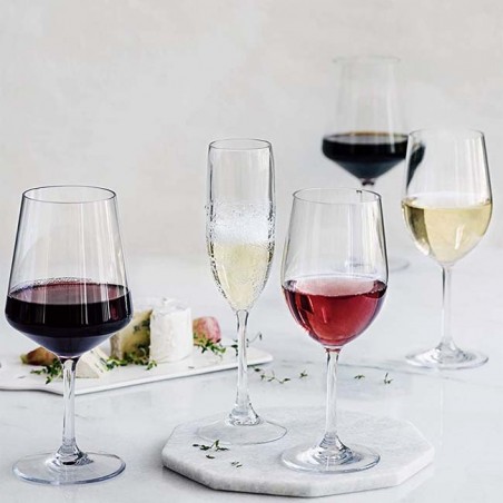 Pack de 6 verres en cristal pour vin rouge.