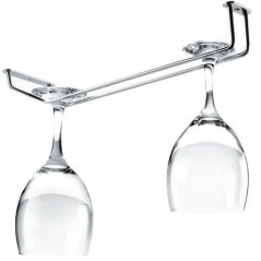 Chrome-plated hanging rack for glasses 34 x 10 cm.