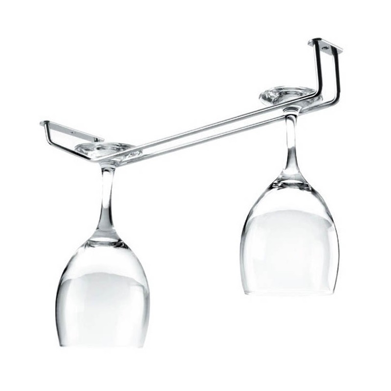Verchromter Hängeständer für Gläser 34 x 10 cm.
