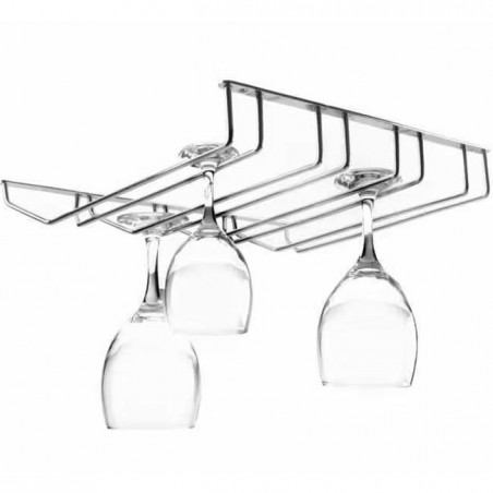 Support de suspension chromé quadruple pour verres 34 x 40 cm