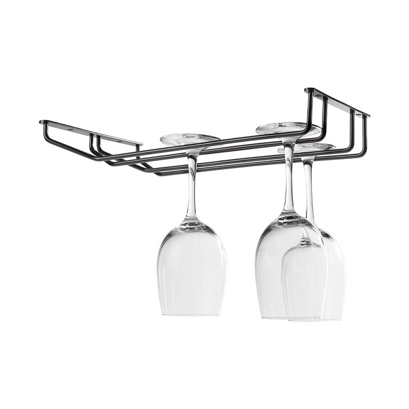 Supporto doppio per gruccia, nero metallizzato, acciaio inossidabile, 34 x 20 cm.