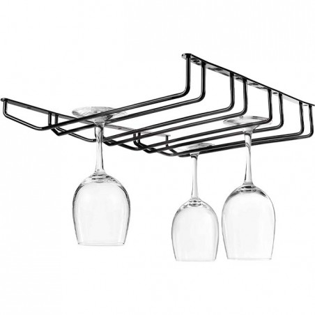 Quadruple Black Metallic Hanger Bracket, Stainless Steel, 34 x 40 cm.