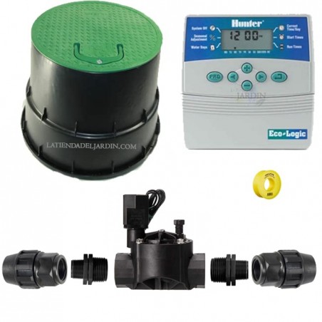 Hunter 1-Zonen-24-V-Automatik-Bewässerungsset für 20-mm-Schläuche