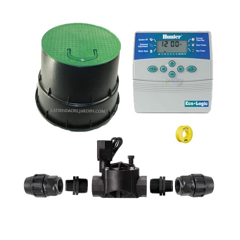 Kit irrigazione automatico professionale Hunter-Rain Bird 1 zona 24v per tubo 25mm