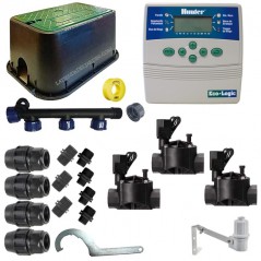 Kit de irrigação automática Hunter de 3 zonas e 24 V para tubo de 20 mm