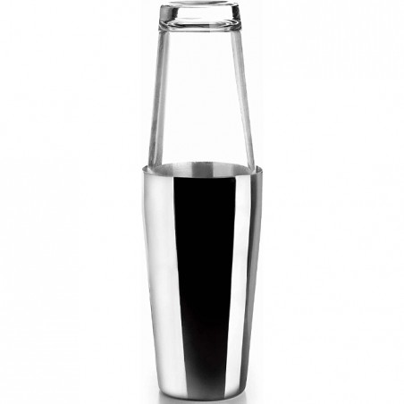 Shaker à cocktail professionnel en acier inoxydable avec 2 verres, capacité 800 ml + 500 ml [Gris]