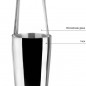 Professional Stainless Steel Cocktail Shaker 2 Glasses, Capacity 800ml + 500ml [Grey]..