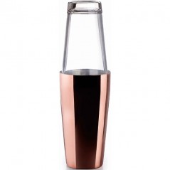 Professional Stainless Steel Cocktail Shaker 2 Glasses, Capacity 800ml + 500ml [Cobre] .