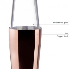Professional Stainless Steel Cocktail Shaker 2 Glasses, Capacity 800ml + 500ml [Copper].
