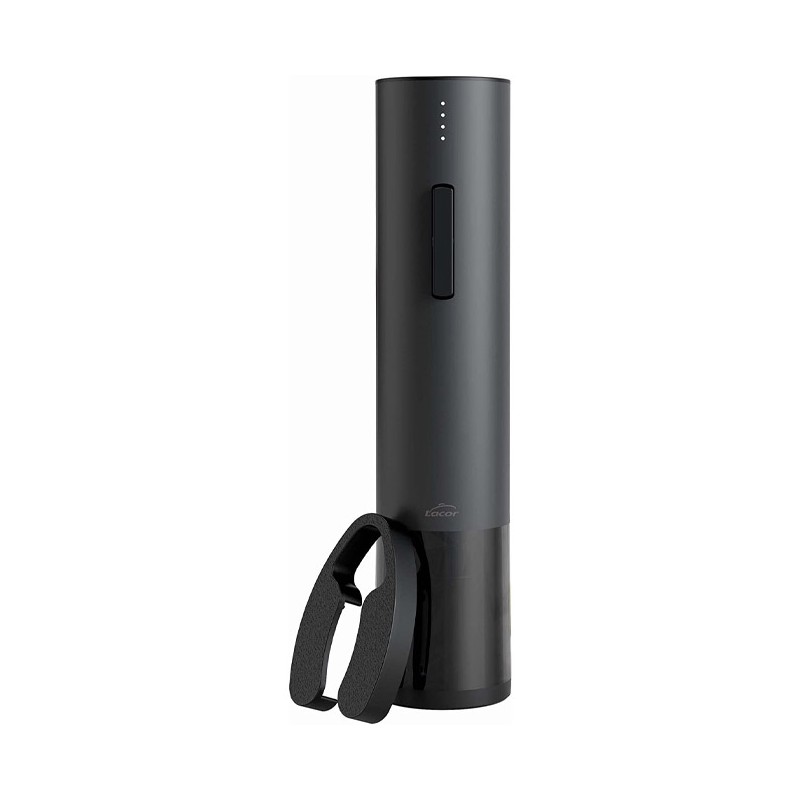 Saca-rolhas elétrico de aço inoxidável preto de luxo com USB. Saca-rolhas elétrico de aço inoxidável preto de luxo com USB.