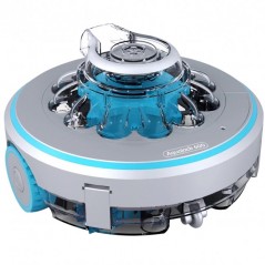 Robot pulitore per piscine fuori terra alimentato a batteria.