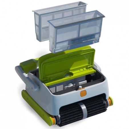 Robô de limpeza de piscinas sem fio Norkel, alimentado por bateria, para fundo, paredes e linha d'água de piscinas.