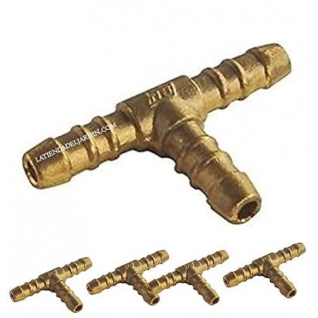 5 Stück Butan Propan T-Abzweigung Gasschlauch 9 mm | Butan | Messing | Küche | Camping Gas | Wasser