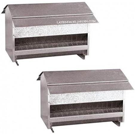 Pacote de 2 comedouros galvanizados para pássaros 50 x 44 x 36 cm
