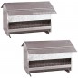 Lot de 2 Mangeoire oiseaux extérieure en inox avec couvercle, 50x44x36 cm Lot de 2 Mangeoire oiseaux extérieure en inox avec couvercle, 50x44x36 cm