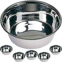Lot de 6 Feeder Abreuvoir pour chiens Ø21 cm.  Bol 1,75 litres. Chiens et chats en acier inoxydable