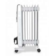 Ölradiator mit 7 Heizelementen mit hoher thermischer Trägheit. Maximale Leistung von 1500 W. 3 Heizstufen: 600 W - 900 W - 1500 