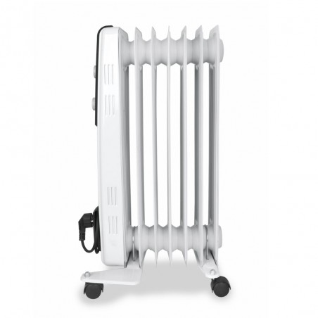 Ölradiator mit 7 Heizelementen mit hoher thermischer Trägheit. Maximale Leistung von 1500 W. 3 Heizstufen: 600 W - 900 W - 1500