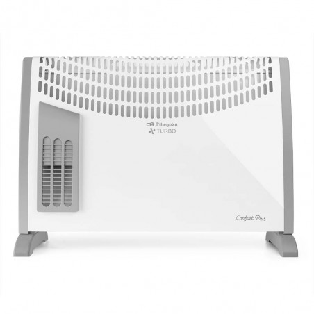 Convector turboventilador Orbegozo CVT3650A de 2000 W. Termostato de temperatura ambiente ajustável.