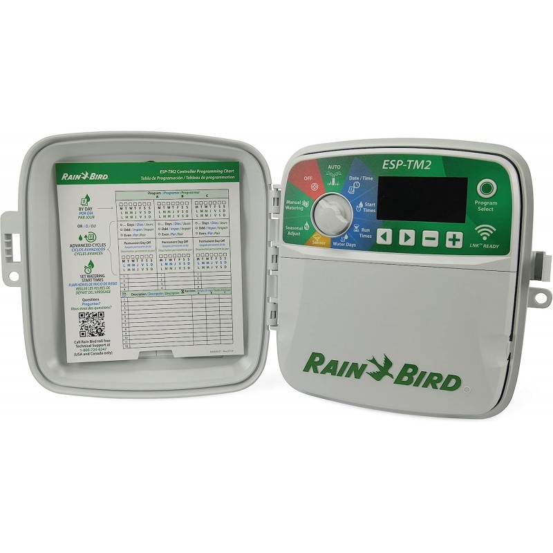 Programmateur d'arrosage de extérieur Rain Bird ESP-TM2, 8 zones d'arrosage