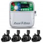 Programmatore Irrigazione Elettrico Automatico ESP-TM2 4 zone Indoor Rain Bird + 4 Elettrovalvola  100HV 24V 1''