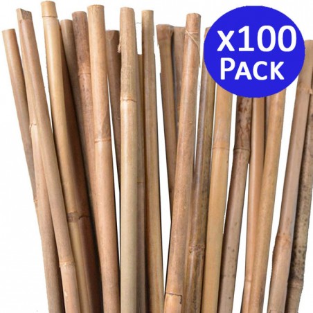 100 x Tutor de bambu natural 120 cm, 8-10 mm. Varillas de bambu ecologicas para sujetar arboles, plantas y hortalizas