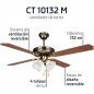 Ventilador de techo Orbegozo CT10132M con luz, 4 palas reversibles, diámetro 132 cm, 60 W y 3 velocidades, madera