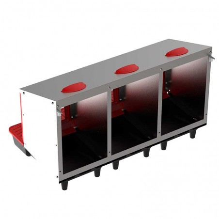 Caixa de nidificação para galinhas com 3 compartimentos 82x47x77 cm com pernas