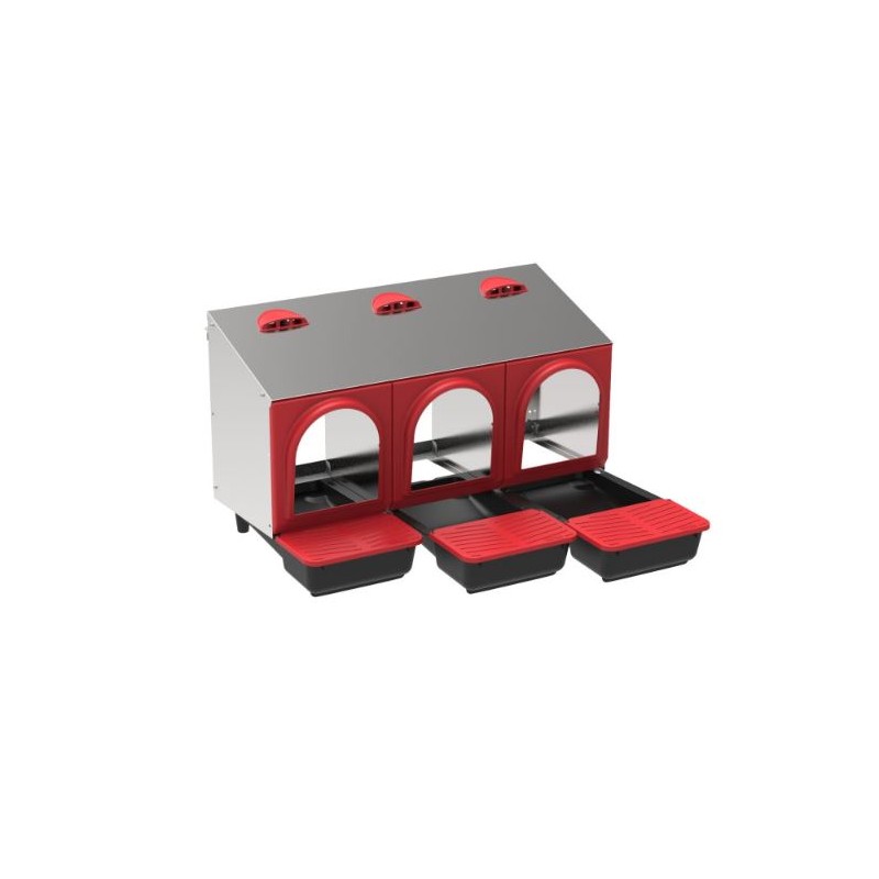 Indoor chicken nesting box with 3 zones, 78x45x48 cm