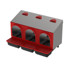 Galvanized Indoor Chicken Nesting Box | 3 Compartment Nest with Removable Trays | 78x45x48 cm